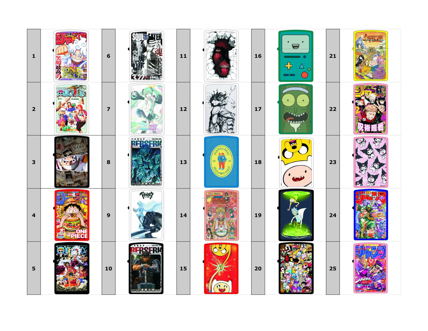 Designs #1-25